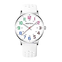 Nurse Watch for Nurse,Medical Professionals,Students,Doctors with Multicolored Easy to Read Dial,Second Hand and 24 Hour,Silicone Band,Water Resistant.