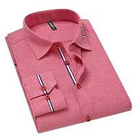 Men's Long Sleeve Casual Shirts Collar Soft Thin Slim Fit Male Dress Shirt with Korean Clothing