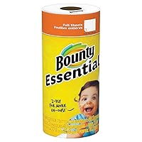 Bounty Essentials 2-Ply Paper Towels, 11in. x 10 1/4in, White, 40 Sheets Per Roll, Carton Of 30 Rolls