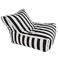 Floating Bean Bag for Pool- King Swimming Pool Floats Raft Lounger Bean Bag Cover No Filler Stripe Outdoor Beach Pouf Beanbag Sofa Bed (Color : Black-Stripe, Size : Empty Cover)