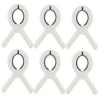 Beach Towel Clothes Pins 6 Pcs Clothespins Heavy Duty Laundry Clothes Clips Loadsky Windproof Clamps Clothes Pegs, No Trace Design for Clothes, White