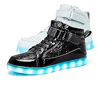 IGxx LED Light Up Shoes Light for Men High Top LED Sneakers USB Recharging Shoes Women Glowing Luminous Flashing Shoes LED Kids