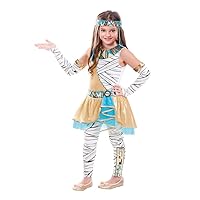 Girls Cleopatra Costume Egyptian Princess Dress Queen of The Nile Outfit with Headpiece,Gloves and Pants
