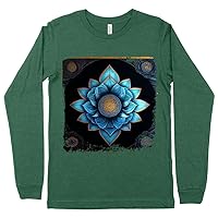 Lotus Mandala Long Sleeve T-Shirt - Colorful T-Shirt - Artwork Long Sleeve Tee Shirt