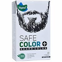 Vegetal Safe Color - Soft Black 25gm - Certified Organic Chemical and Allergy Free Bio Natural Beard Hair Color with No Ammonia Formula for Men
