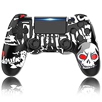 【Upgraded】YUYIU Wireless Controller for Ps4 Remote Plays-tation 4/Slim/Pro/PC, Gaming Controllers with Dual Vibration Shock Speaker, Camo Red with Headphone Jack Touch Pad Six Axis Motion Control