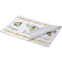 Primitives by Kathy Watercolor Bumblebee Themed Single Use Tear Off Paper Table Placemats, Large