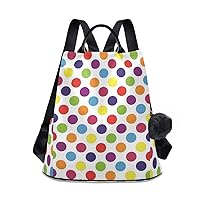 ALAZA Colorful Polka Dot on White Trips Hiking Camping Rucksack Pack for Women