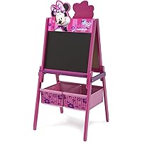 Wooden Double-Sided Kids Easel with Storage -Ideal for Arts & Crafts, Homeschooling and More, Disney Minnie Mouse - Greenguard Gold Certified, Drawing