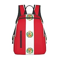 Flag Of Peru Print Lightweight Backpack, Travel Bookbag College Bag,Laptop Backpack For Men Women