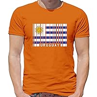 Uruguay Barcode Style Flag - Mens Premium Cotton T-Shirt