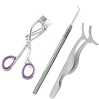 OdontoMed2011 Pack of 3 - Makeup Tools Set Kit Eyelash Curler Eyelash Extension Tweezers Eyelash Separating Tools