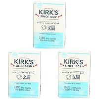 Kirk's Coco Castile Bar Soap, No Fragrance, 4 Ounce (Pack of 3)