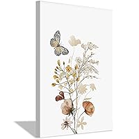Peinneis Abstract Vintage Butterfly Leaf Poster Pictures Modern Wall Art Decor Canvas Painting Living Room Home Decorative (12X16inch(30x40cm),No Frame)