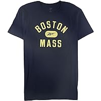 Reebok Mens Boston Mass Graphic T-Shirt, Blue, Large