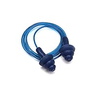 Pyramex RPD3001 Corded Reusable Metal detectable earplugs - NRR24dB - 50 Pair/Box, Blue