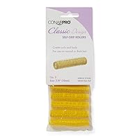Conair Professional Yellow 3/8 Inch Classic Style Self Grip Rollers 8 Pack