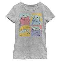 STAR WARS Mandalorian Baby Yoda 4 Box Girls Short Sleeve Tee Shirt