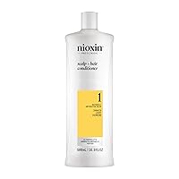 Nioxin System 1, Therapy Conditioner, with Peppermint Oil, Treats Sensitive Scalp & Provides Moisture, For Natural Hair with Light Thinning, Various Sizes(Packaging May Vary)