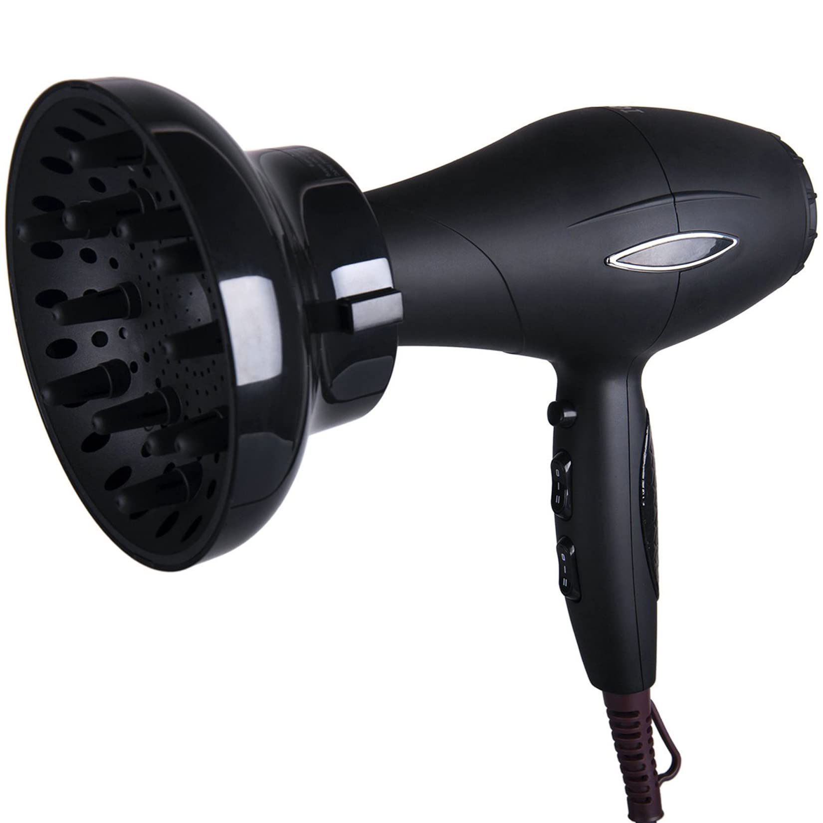 Hairizone Universal Hair Diffuser Adaptable for Blow Dryers with D-1.7-Inch to 2.6-Inch for Curly or Wavy Hair, Shiny Black