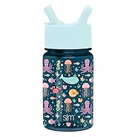 Simple Modern Kids Water Bottle Plastic BPA-Free Tritan Cup with Leak Proof Straw Lid | Reusable and Durable for Toddlers, Girls | Summit Collection | 12oz, Under the Sea