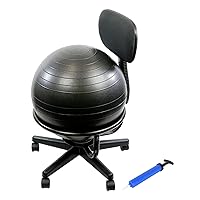 CanDo Metal Ball Chair - Inflatable Ergonomic Active Seating Exercise Ball Chair with Air Pump for Home, Office, and Classroom