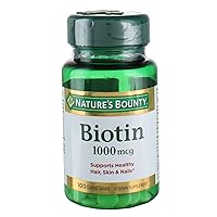 Biotin, Vitamin Supplement, Supports Metabolism for Cellular Energy and Healthy Hair, Skin, and Nails, 1000 mcg, 100 Tablets