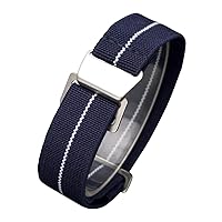 Man's French Troops Military Parachute Watchband Special Elastic Fabric Nylon Canvas Strap Hook Buckle 20/21/22mm Multiple Color Options