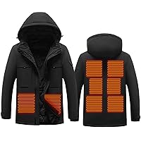 Heated Jacket for Men and Women,Heated Coat Hooded Waterproof Heating Warm USB Rechargeable Electric Body Warmer Coat