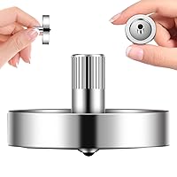 8-15 Minutes Spinning Top, Premium Exquisite Fidget Toy, Kinetic Desk Toy, Stress Relief, Time Killer, Great Value Metal Spinner (Stainless Steel)