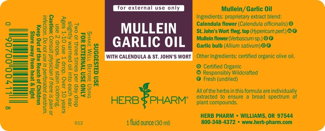 Herb Pharm Mullein Garlic Oil, 1 Oz and Kids Mullein Garlic Oil, 1 Oz Herbal Gift Set