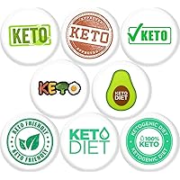 Keto Diet 8 NEW 1 Inch (25mm) Set of 8 buttons pins badges ketogenic