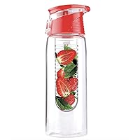 asobu Fruit Flavor Infuser Water Bottle, 20 Ounce - Red