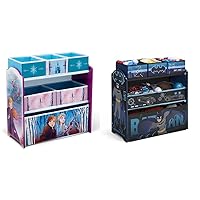 Disney Frozen II 6 Bin Design and Store Toy Organizer, Greenguard Gold Certified & Design & Store 6 Bin Toy Storage Organizer, Batman,Engineered Wood