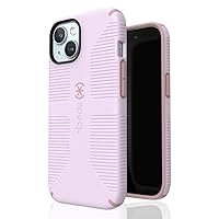 Speck iPhone 15 Case - Built for MagSafe, Drop Protection Grip – for iPhone 15 iPhone 14 & iPhone 13 - Scratch Resistant, Soft Touch, 6.1 Inch Phone Case - CandyShell Grip Soft Lilac/Carnation Petal