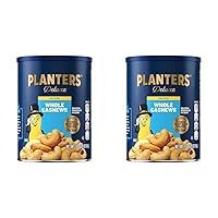PLANTERS Deluxe Salted Whole Cashews, Party Snacks, Plant-Based Protein 18.25oz (1 Canister) (Pack of 2)