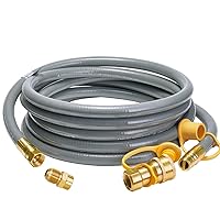 15 Feet 1/2 inch ID Natural Gas Grill Hose with Quick Connect Fittings, Natural Gas Line for Grill, Pizza Oven, Heater and More Low Pressure Appliance
