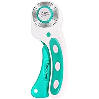 AHIJOY 45mm Rotary Cuttter for Fabric,Rolling Fabric Cutter Crochet Edge Skip Stitch Blade Perforating Rotary Cutter,Rotary Cutter for Quilting Crafts Sewing,Green
