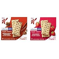 Special K Pastry Crisps, 100 Low Calorie Snack, Toaster Breakfast Pastry Bars, Strawberry, Brown Sugar, 1 of each Box, SimplyComplete Variety Pack of 2