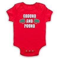 Unisex-Babys' Ground and Pound MMA Fighting Slogan Baby Grow