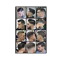 GEBSKI Modern Barber Shop Salon Hair Cut for Men Chart Poster (1) Canvas Painting Wall Art Poster for Bedroom Living Room Decor 16x24inch(40x60cm) Unframe-style
