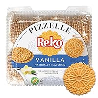 Reko Pizzelle Authentic Italian Style Waffle Cookie, Vanilla, 20 Ounce
