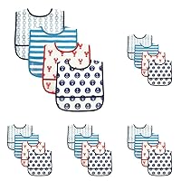 Luvable Friends Unisex Baby Waterproof PEVA Bibs, Nautical, One Size (Pack of 5)