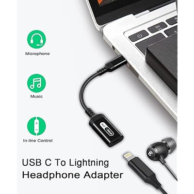  USB C to Lightning Audio Adapter Cable USB Type C Male to  Lightning HiFi Audio Female Headphones Converter Fit with iPhone 15, iPad  Pro/Air, MacBook, Galaxy S23 S22, Pixel 7 6 (