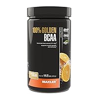 100% Golden BCAA Powder - Intra & Post Workout Recovery Drink for Accelerated Muscle Recovery & Lean Muscle Growth - 6 g Vegan BCAAs Amino Acids - 60 Servings - Orange