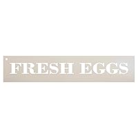 Fresh Eggs Stencil by StudioR12 | Chicken Coop Wall Art DIY Home Decor- Farmhouse | Use for Painting Wood Signs for Country Hen House | Chalk, Mixed Media | Reusable Mylar Temp - Select Size