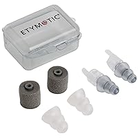 Etymotic Research ER20XS High-Fidelity Earplugs (Concerts, Musicians, Airplanes, Motorcycles, Sensitivity and Universal Hearing Protection) - Universal Fit, Standard/Large/Foam Tips, Clear Stem