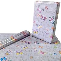 eVincE Wrapping Paper Birthday gift kids butterfly pattern for her Christmas gifting ideas Anniversary Mothers Valentine Day wrappers | 70 x 50 cms 20 Large Sheets match the butterfly game Purple