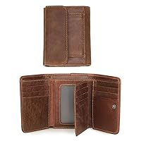 Genuine Leather Men Wallets Money Clip Cowhide Wallet Coin Wallet Small Clutches Men's Purse Coin (Color : A, Size : 11 * 8.5cm)