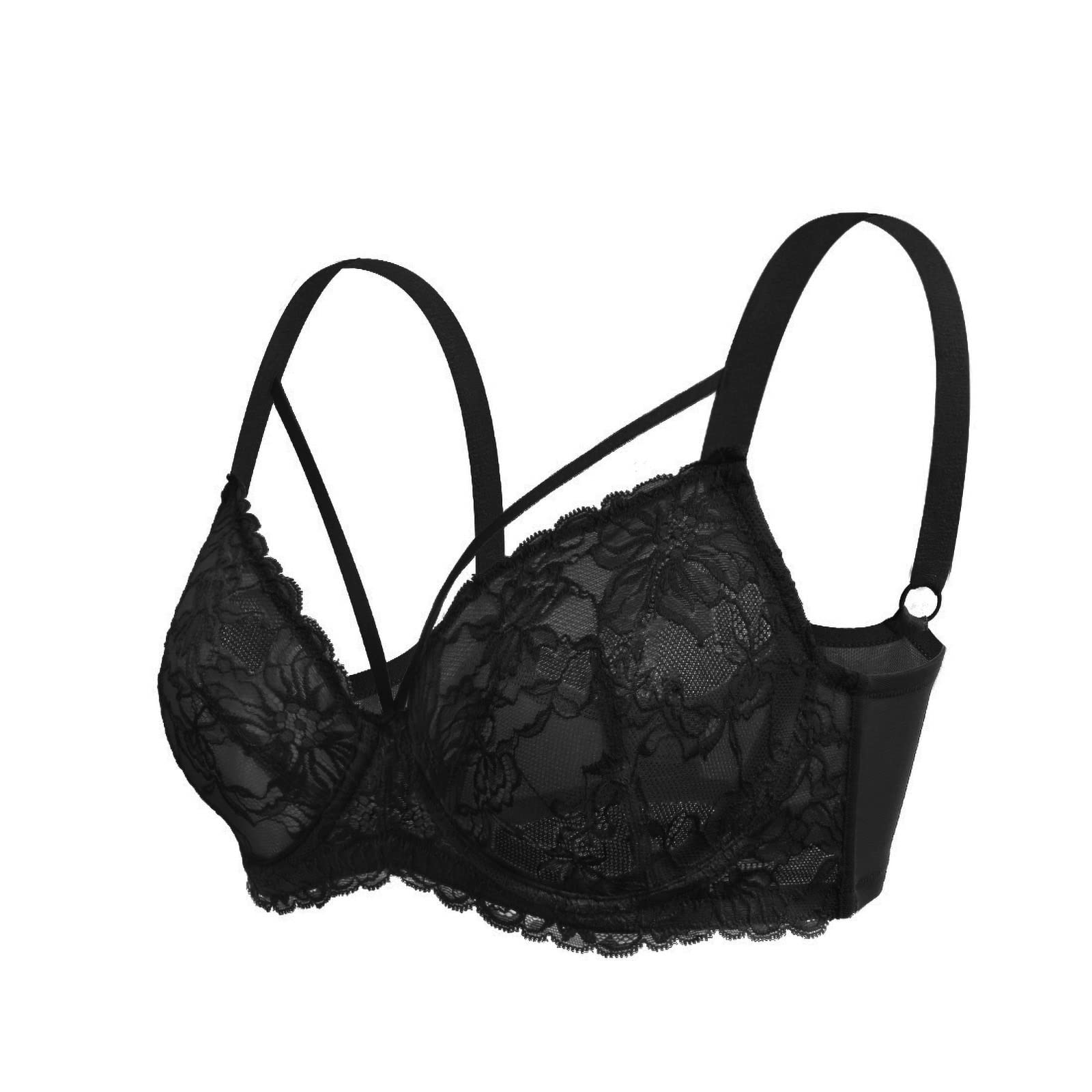 HSIA Minimizer Bra for Women,Unlined Non Padded Lace Sexy Plus Size Bras  Full Figure Black Bras